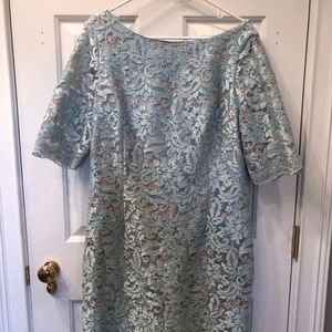 Eliza J Light Blue Lace Dress